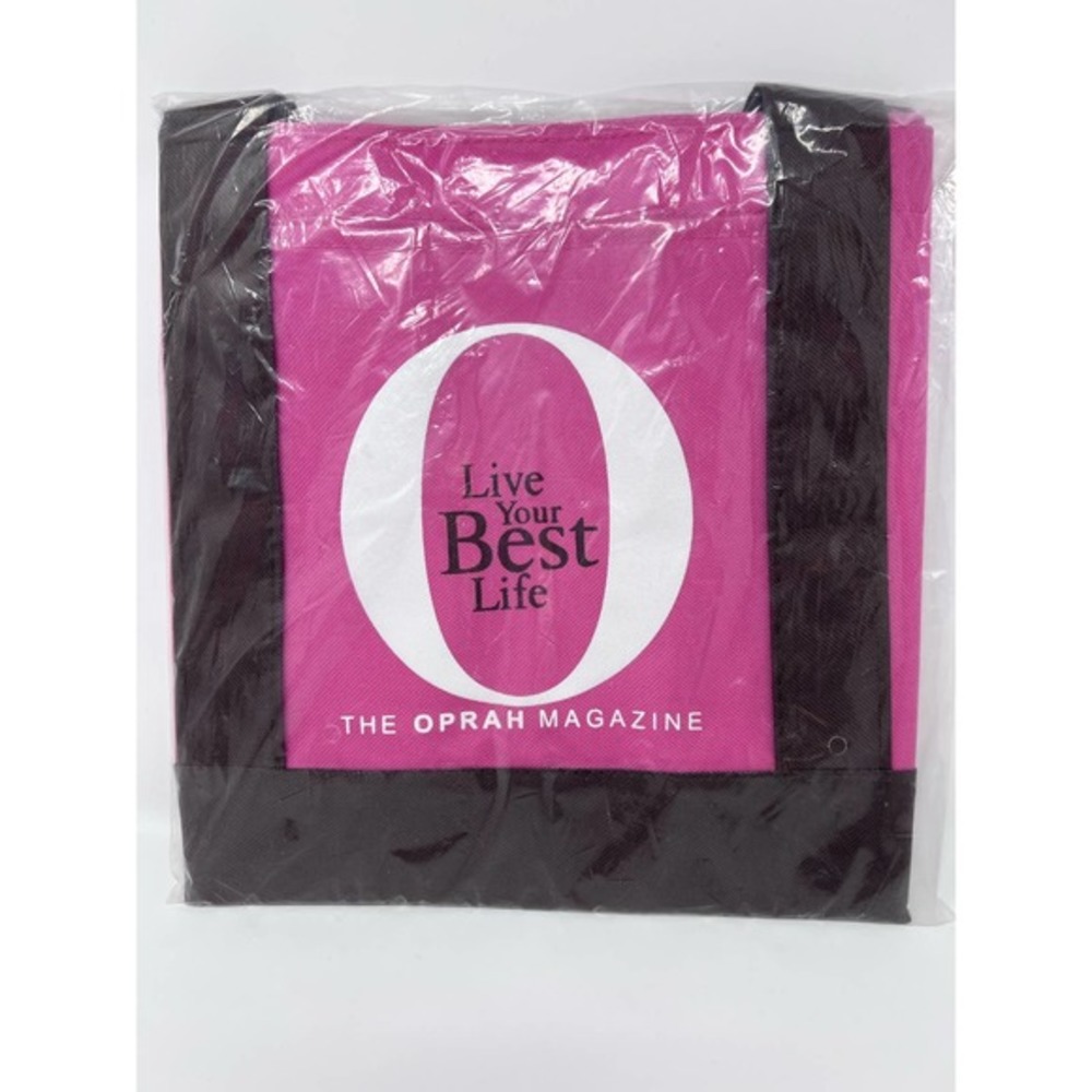 The Oprah Magazine Live Your Best Life Pink Brown Bag 17 1/2" Wide x 10 1/2" T